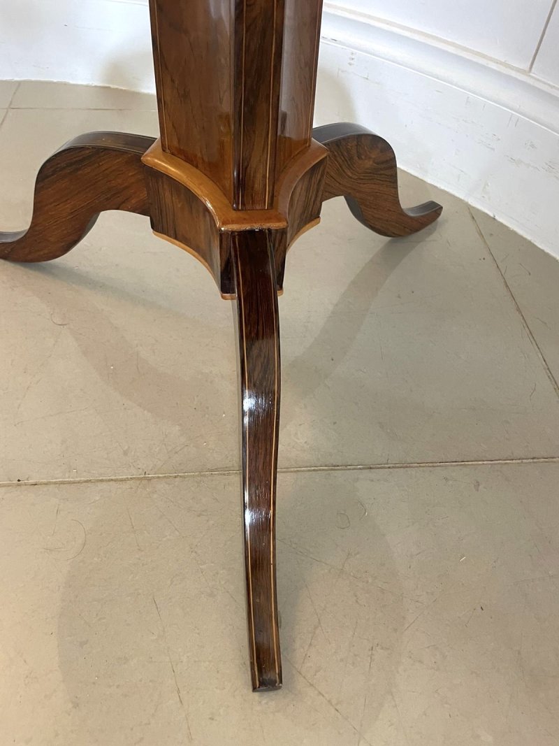 Outstanding Quality Antique Rosewood Inlaid Circular Lamp Table - Image 9